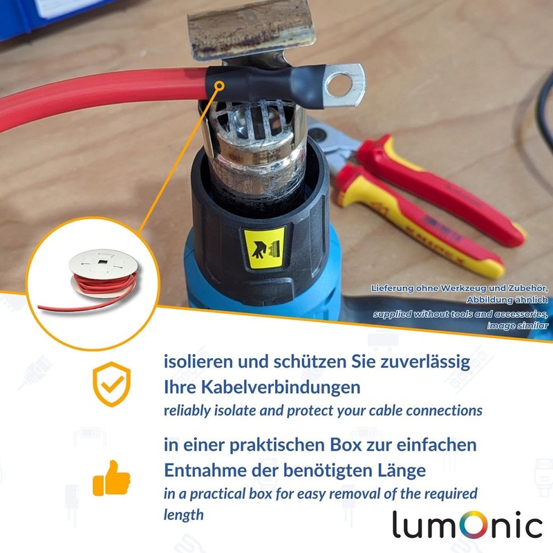 Lumonic 7 m Shrink Tubing Box 3:1 Black – Here