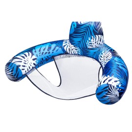 SLOOSH Inflatable Pool Noodle Chair,Pool Floats Chair Adult with Plant Pattern,Floating Water Hammock,Blow up Pool Noodles Rafts for Relaxing Swimming Party Summer Water Beach Lake Fun,Blue
