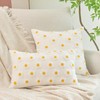 PuTian Flower Throw Pillow Cover Pack of 2 Daisy Decorative Spring Summer Lumbar Cushion Cases for Farmhouse Home Decor Sofa Couch Living Room Bedroom Cotton Linen Blend (18x18 & 12x20), Creamy White