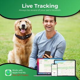 Nasuanata Smart Tag MFi Certified Tracker for Dogs and Cats Works with Find My (iOS Only) - Black