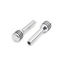 uxcell 4 Pcs M4 Thread Silver Tone Metal Front Rear