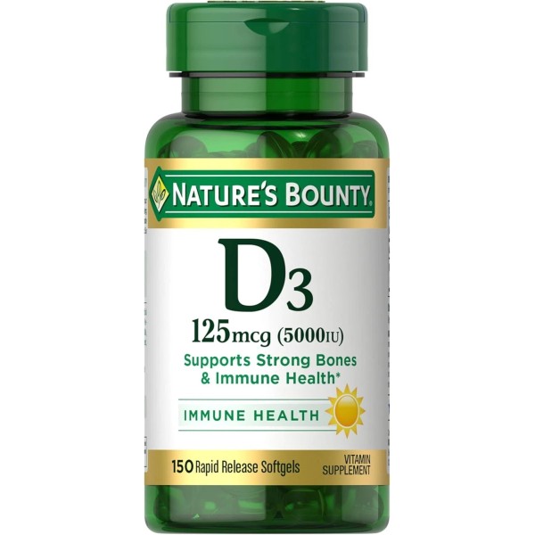 Nature's Bounty Vitamin D3 5000IU Softgels x150 - Immune &