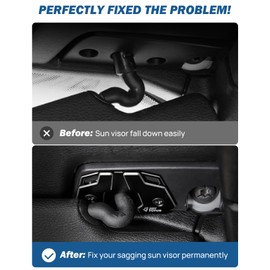 Upgraded Sun Visor Repair Kit, JOYTUTUS 2 PCS Aluminum Alloy Sun Visor Clips Compatible with Wrangler JK 2018, JL 2018-2023, 2020-2023 Gladiator, Used for Repairs Vehicle Sagging Sun Visor