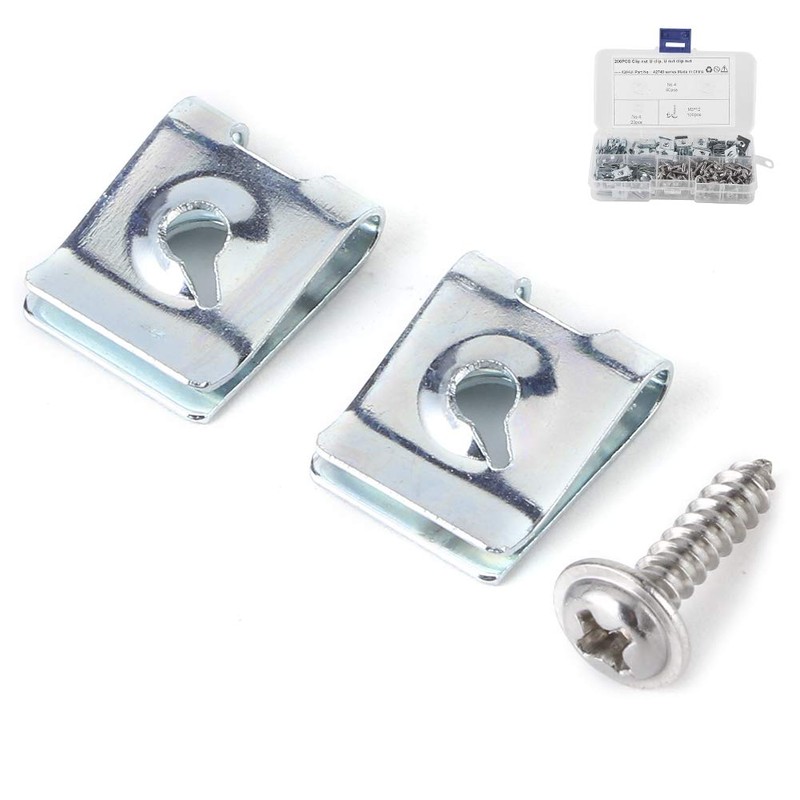 200 Pcs U Clip and Screw Assortment Kit Auto Car