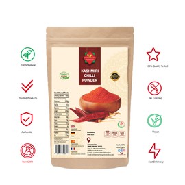 Kashmiri Chilli Powder I Red Chilli Powder I Premium Quality I 400G | Kashmiri Red Chili Powder for Cooking in Resealable Zip Lock Pouch