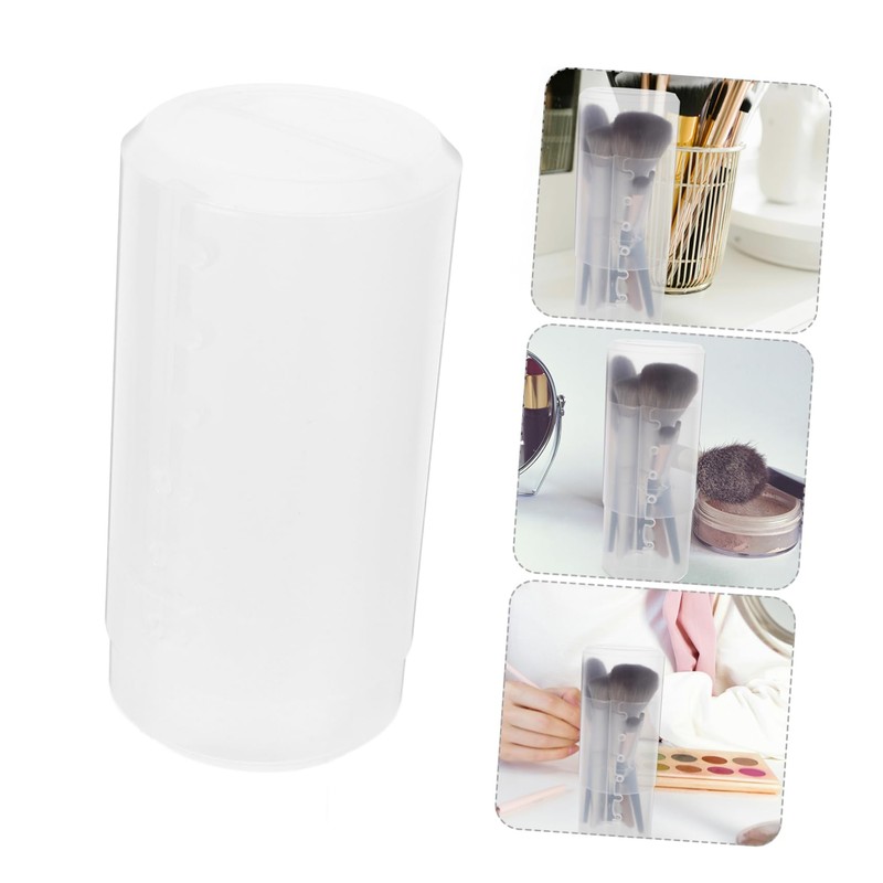 BUGUUYO 2pcs Adjustable Makeup Brush Holder Organizer Lid Compact Desk