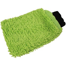 Detailer's Preference Reversible Wash and Scour Mitt – Cross Weave & Chenille Microfiber Washing Mitten for Car Cleaning, Lime Green