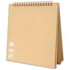 Xpieoyrm Photo Album Scrapbook 18 x 18 cm, Scrapbook 40 Brown Pages Photo Book for Gluing, Photo Books Kraft Paper Spiral Album, Photo Album for DIY, for Wedding, Travel, Baby Shower