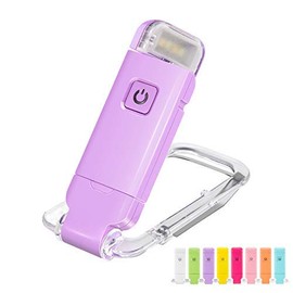 HONWELL Rechargeable Book Light, Clip On LED Reading Lights for Kids Reading in Bed, 3 Brightness Levels Dimmable Bookmark Light for Eye-Protection, Portable Reading Lamp for Bookworms, Travel(Violet)