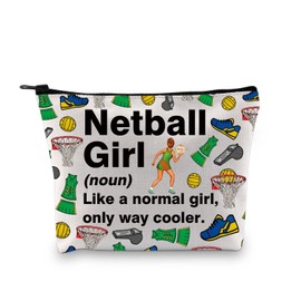 Netball Girl Cosmetic Bag Netball Player Gift Netball Sports Gift Netball Survival kit Netball Lover Gift Zipper Pouch (Netball Girl 2UK)
