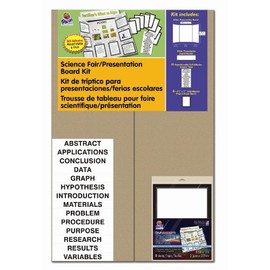 Pacon Presentation Board Kit, White, Includes Self-Adhesive Project Papers, 48" x 36", 1 Kit