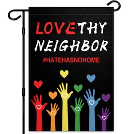 Love Your Neighbor Garden Flags for Outside 12x18 Inch Hate Has No Home Here Garden Flag Vertical Double Sided for Outdoor House Yard Sign Garden Decor