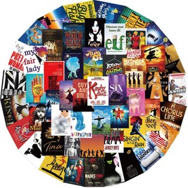 52pcs Broadway Musical Stickers Pack, Classic Musical Sticker, Aesthetic Vinyl Waterproof Arts Decals for Laptop, Water Bottle, Bumper Car Planner Stickers for Adult Teens.