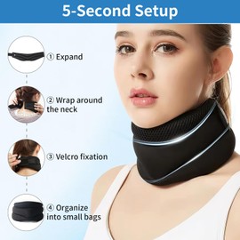 Gonggi Vitavix Neck Support for Snoring, Anti Snoring Neck Collar, Adjustable Ergonomic Cervical Support Brace Orthopedic Breathable Design for Men and Women