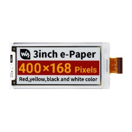 waveshare 3inch E-Paper (G) Raw Display Compatible with Raspberry Pi 4B/3B+/3B/2B/B+/A+/Zero/Zero W/WH/Zero 2W 400×168 Resolution SPI Interface Supports Jetson Nano