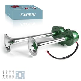FARBIN Train Horn 12V Electric Truck Horn Waterproof Car Horns Super Loud Dual Horns for Trucks Pickups Motorcycles SUV (Green)