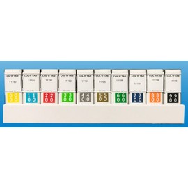 Tabbies Original COL'R'TAB 11190 Series Double Numeric Label Kit, 00-99, 10 Rolls - 500 Labels Each, 1/2" H x 1-1/2"W, Heavy Duty, Made in The USA, 5000 Labels/Kit