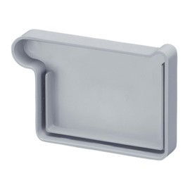 INEFA Gutter End Piece Box Gutter, PVC NW 68, Left Grey Gutter Accessories, Easy Plug-In Installation, Made in Germany