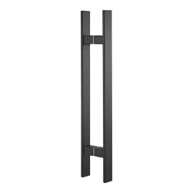 Togu TG-6018 48 inches Solid Standoffs Heavy-Duty Commercial Grade-304 Stainless Steel Push Pull Door Handle/Barn Door Pull Handle/Glass Pulls, Matte Black Finish