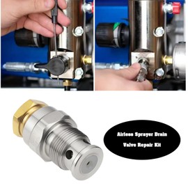 SG Store 1 Set of Airless Sprayer Machine Drain Valve Repair Kit Compatible with Airless Paint Sprayer 390 395 490 495 595 Airless Paint Sprayer Valve Maintenance Kit