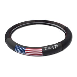 Elektroplate USA Flag Premium Steering Wheel Cover - Medium, Fits Mid-Size Trucks and SUVs