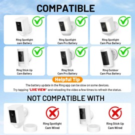 Solar Panel for Ring Camera,Solar Charger Compatible with Ring Stick Up Cam,Stick Up Cam Pro Battery,Spotlight Cam Plus/Pro Battery,10FT Waterproof Type C Cable and USB-C to Barrel Plug Adapter-2Pack