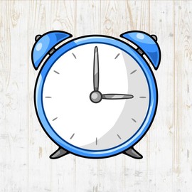 Alarm Clock Decals Peel & Stick - Wall Vinyl Stickers - Kawaii Cartoon Cute Funny Watercolor Colorful - Car Window Truck Laptop Tumbler - Boys Girls Kids Bedroom Nursery Room Decor DWSV19318