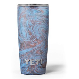 Design Skinz Blue Slate Marble Surface V41 - Skin Decal Vinyl Wrap Kit Compatible with The Yeti Rambler Cooler Tumbler Cups