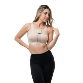 Fajas Galess Brasier Galy Postquirúrgico con Banda Estabilizadora de Busto útil para implantes Postoperatorio Tipo Colombiano 5210 (XL, Beige)