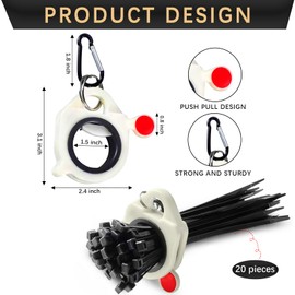 2PCS Zip Tie Organizer, with 20Pcs Cable Ties, Light Plastic Cable Tie Holder, Portable Reusable Zip Ties Organizer and Glow in the Dark for Heavy Duty Cable Ties & Metal Ties Zip Tie Keeper Fasteners