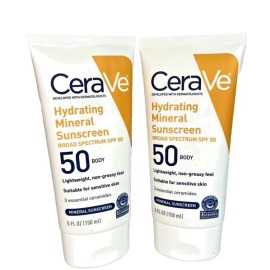 Cerave Lot of 2 CeraVe SPF 50 Hydrating Mineral Sunscreen BODY 5 fl oz Exp: 10/2025
