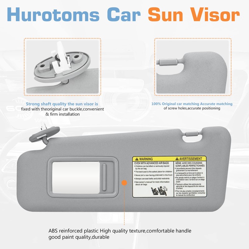 Hurotoms Left Driver Side Sun Visor Fit for Toyota Highlander