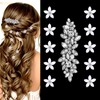 Rhinestone hair barrettes with mini flower clips