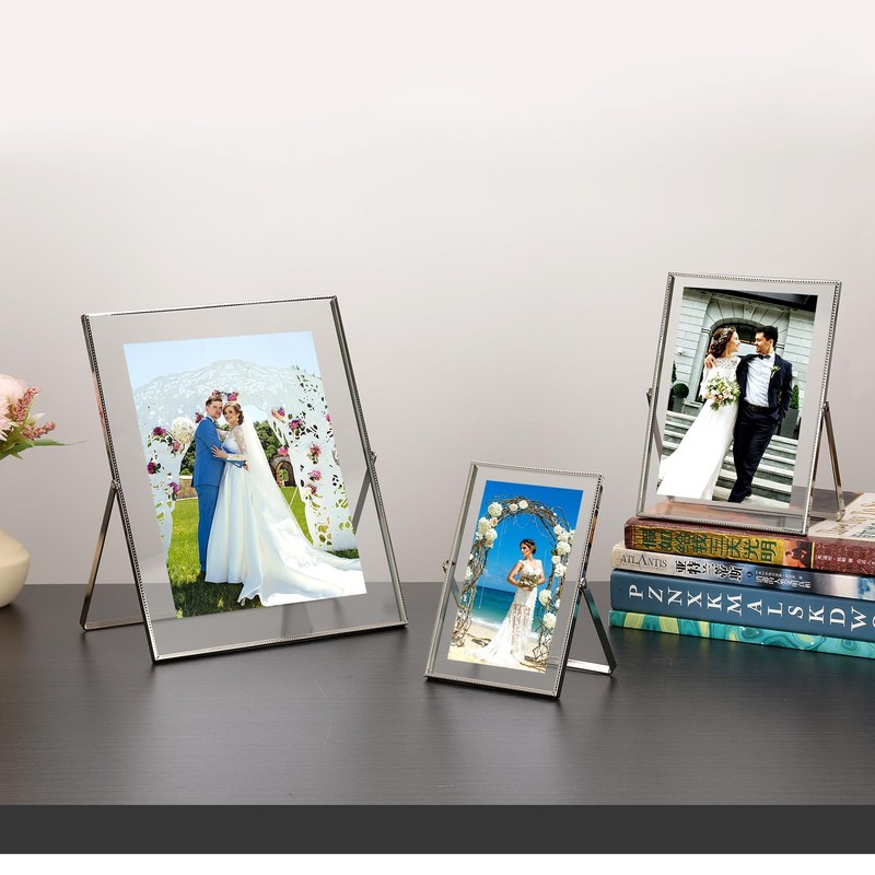 Silver 4x 6'' Floating Frame Set of 2, For Photo