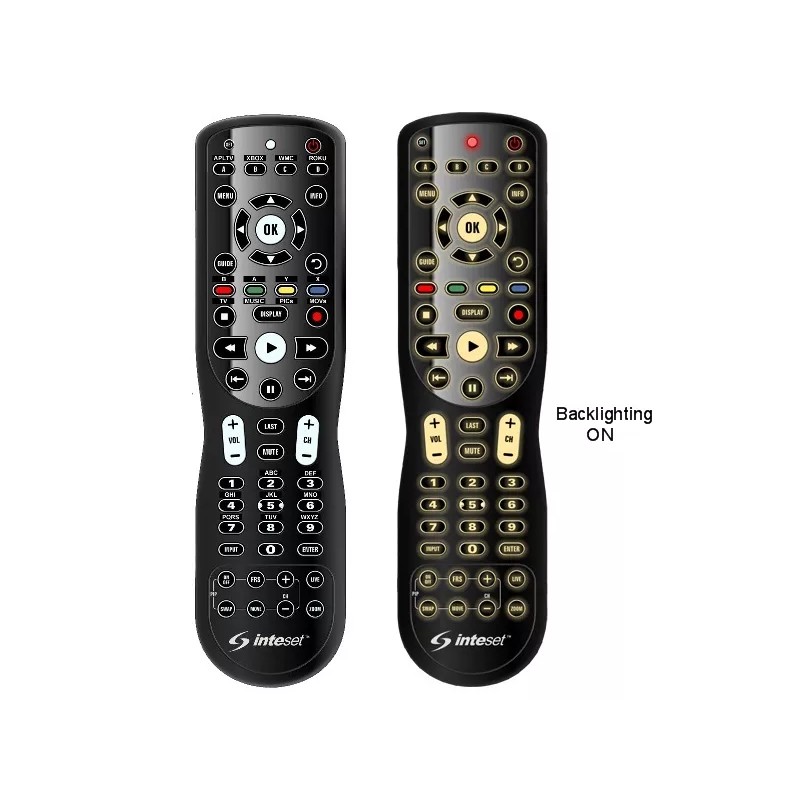 Inteset 4-in-1 Universal Backlit Remote & IReTV IR Receiver Combo
