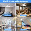 Abnaok Ceiling Fan with LED Light and Remote Control, Bedroom