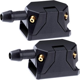 Mxxipp 2pcs Adjustable Windshield Washer Nozzles, 3-Way Universal Aimable Car Front Windshield Washer Sprayer with 4 Copper, Wiper Sprayer Arm Nozzles Replacement for Cars Trucks- Black