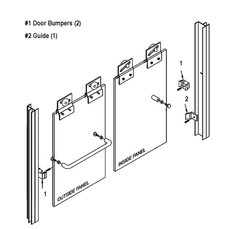 Gordon Glass® Gray Jamb Guide and Bumpers for Sliding Shower