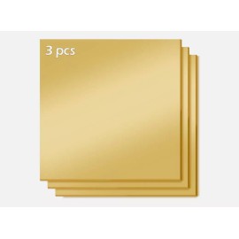Acrylic Mirror Acrylic Gold Plexiglass  1/8" x 24" x 24” Plastic Sheet - Pack 3