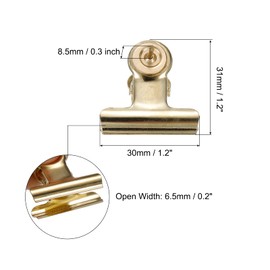 PATIKIL Push Pin Clips, 30 Pack Metal Thumb Tacks with Clip for Office Artwork Cork Board, Gold