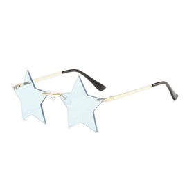 ENTHYI Rimless Star shape Sunglasses Personality Sun Glasses for women/men Party glasses personality pentagram eyewears