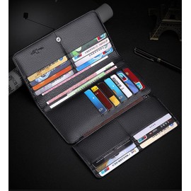 DUXIAOSHA Men's Long Wallet, Genuine Leather, Popular Brand, Made by Leading Wallets Artisans, Large Capacity, Zipper, Anti-theft Card Slot, Coin Purse, For Gentlemen, Business, Stylish, Cowhide