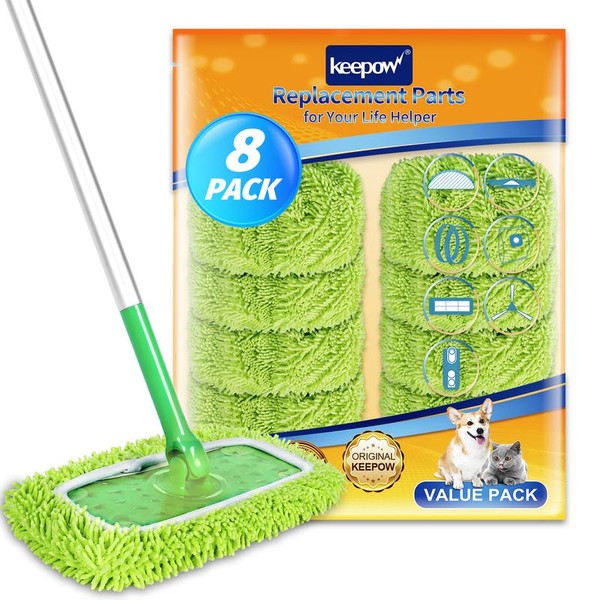 KEEPOW Dry Sweeping/Wet Mopping Cloths for Swiffer Sweeper Mop Deluxe