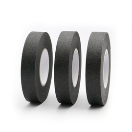 Black Masking Tape Painters Tape, 0.6 inch X 33 Yards X 3 Rolls, Paper Tape for Arts DIY Crafts Painting Labeling Decoration School Projects Home Office