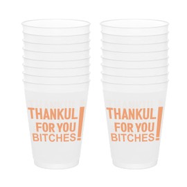 Happy Friendsgiving Cups, Girly Friendsgiving Decorations, Friendsgiving Party Decorations, Friendsgiving Drinking Cups, Thankful for You Cups, Thanksgiving Party Decorations (16 Count,16 Oz.)