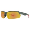 Maxx Mirrored Polarized Sport Sunglasses in Gunmetal with Red Accents