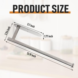 Paper Towel Holder, Self Adhesive Wall Mount Paper Towel Holder, Under Counter for Kitchen, Pantry, Sink, Bathroom (Silver)