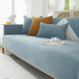 JIAN YA NA Sectional Couch Cover, Funny Chenille Fuzzy Sofa Slipcover, Anti-Slip Furniture Protector for Pets Kids, L-Shaped Sofa, 3-Cushion Couch, Loveseat, Recliner, Armrest & Backrest (1 Piece)