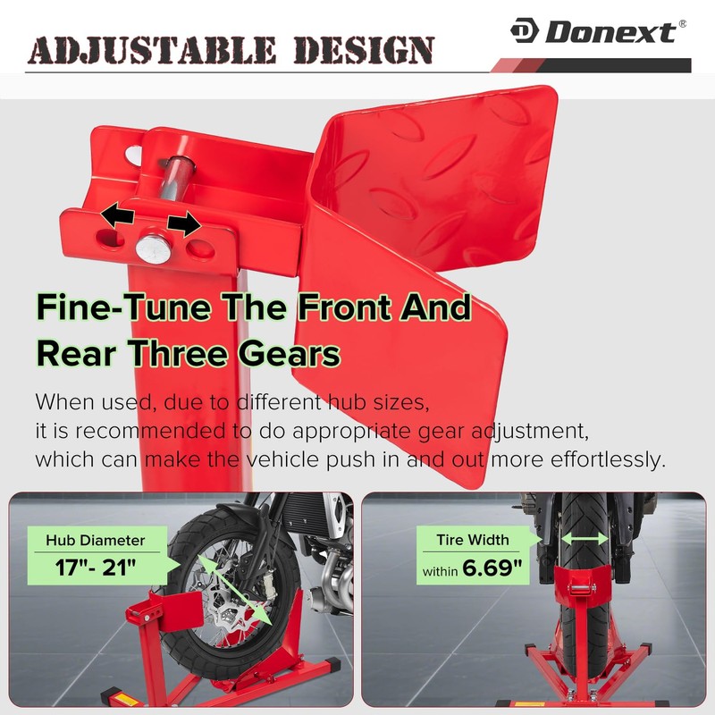 Donext Motorcycle Front Tire Chock, Adjustable Motorcycle Wheel Chock, 1500