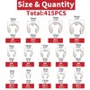 AIMUNOK 415Pcs E-Clip External Retaining Rings Snap Rings Assortment Set,